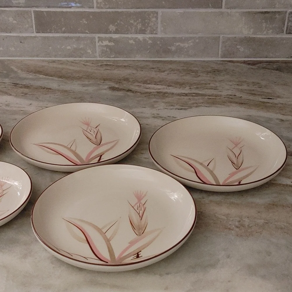 5 MCM Winfield Pink Dragon Flower Dishes